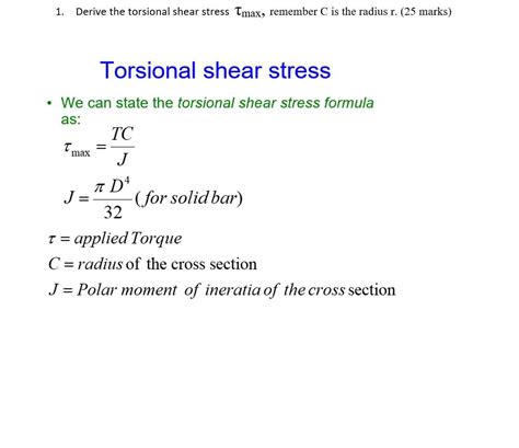 torsion shear stress equation